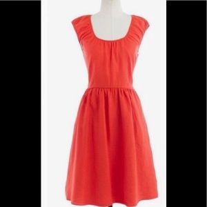 Red Linen Scoop Neck Sun Dress